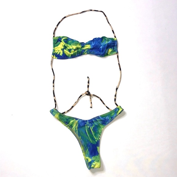 Melissa Simone Christine Ruched bandeau swimsuit 2 pieces